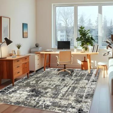 Imagem de 1 Tapete Escritório Grande Belga Luxo Es Mo 200 x 250 Vr (D3Mod Bege Cinza Preto Marfim - Moderno Manchado Abstrato)