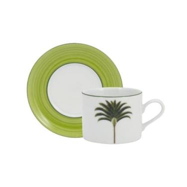 Imagem de Xícara Chá Com Pires 200ml Porcelana Schmidt - Dec. Palmeiras 2258, 22