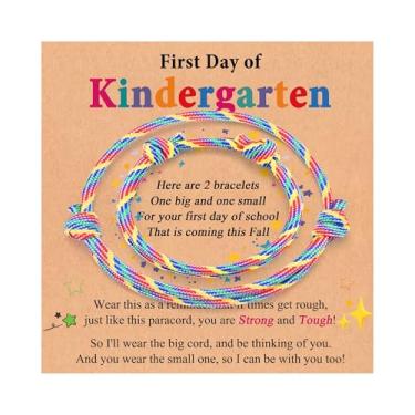Imagem de Leyung Pulseira de primeiro dia do jardim de infância Mommy and Me, Mother Daughter Mom Son Bracelets, 1st First Day of School Pre-School Pre K Back to School Gifts for Kids Son Boys Girls