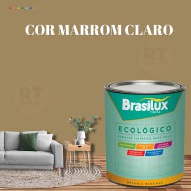 Imagem de Esmalte Sintético Brasilux Base Água Ecologico Cor Marrom 800ML Brilha