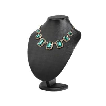 Imagem de Expositor de joias para venda de moda expositor leve de luxo adereços de exibição de joias de alta qualidade balcão de joias expositor de joias suporte de pescoço suporte organizador de joias (preto