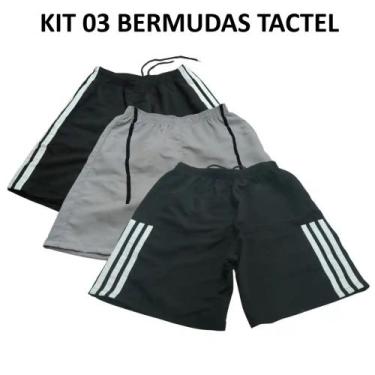 Imagem de Kit 3 Bermuda Masculina 38 ao 44 - Tactel Esportivas, Academia, Praia,