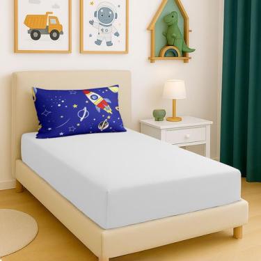 Imagem de Kit Roupa De Cama Jogo de Lençol Solteiro 2 Peças Infantil Bouti Menin