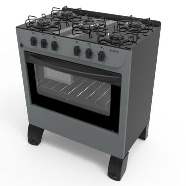 Imagem de Fogão Braslar 5 Bocas Carina Titanium Forno Easy Clean Acendimento Automático