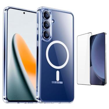 Imagem de Kit Capa Capinha Magnética FIT IT para Samsung Galaxy S25 Fe + Película de Vidro 3D Temperado (Transparente)