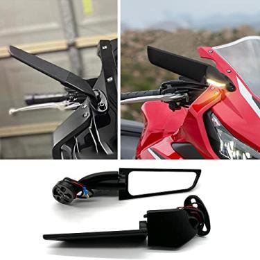Imagem de Espelhos laterais de asa de motocicleta Arashi, espelho retrovisor giratório duplo, sinal de seta integrado para Honda CBR1000RR CBR600RR CBR250R CBR300R CBR500R