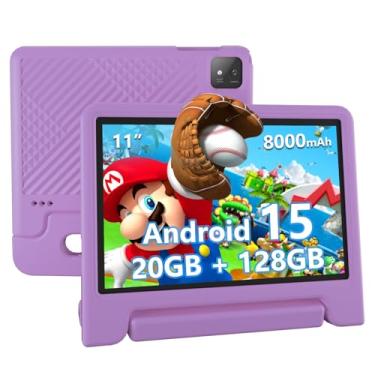 Imagem de ITDULCET Tablet infantil, tablet Android 15 de 11 polegadas para crianças, 20 GB de RAM 128 GB ROM Octa-Core 8000 mAh com capa à prova de choque, Bluetooth, WiFi, controle parental, câmera dupla, GPS