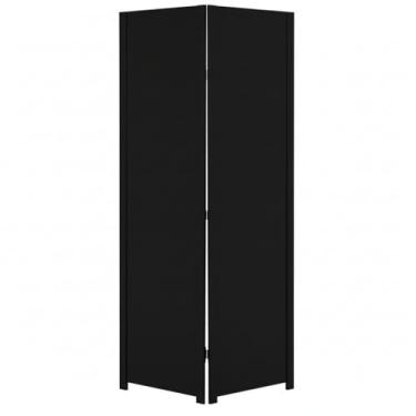 Imagem de Biombo Liso Sanfonado Com Dobradiça Fechado Pintado Divisor De Ambiente Preto ou Branco Jt Home (PRETO, 2 FOLHAS DE BIOMBO)