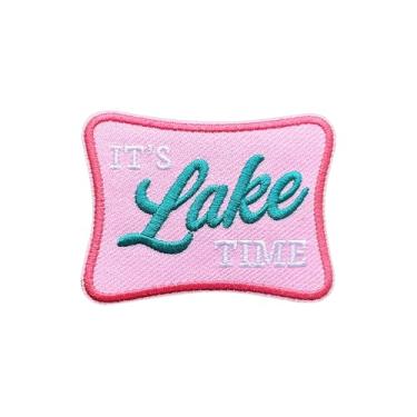 Imagem de Roiseposie Emblema It's Lake Time, verão, 7,6 cm, aplique de tecido bordado, aplique estético, adesivos de férias para roupas, mochilas, chapéu, jeans, adesivos bordados femininos Cotteque para