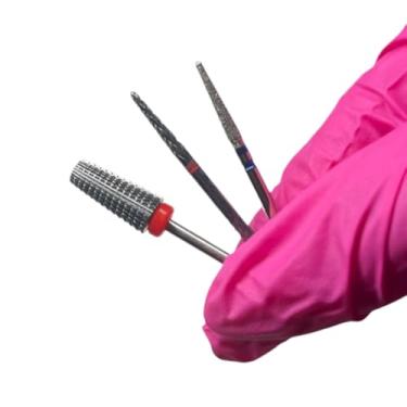 Imagem de Kit 3 Brocas Tungstênio Diamantada Nail Art Profissional Unha Gel Porcelana Fibra