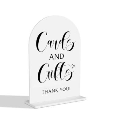 Imagem de Placa de cartões e presentes, placa de mesa de presente, placas de casamento para casamento, chá de panela, cerimônia, recepção, evento, festa, decoração acrílica