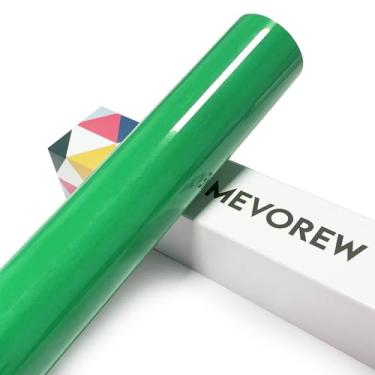 Imagem de MEVOREW Green Flock HTV Vinil de transferência de calor 30,5 cm x 1,8 m Rolo de vinil HTV para camisetas, ferro flocado em vinil para Cricut & Heat Press Machine - Fácil de cortar e remover ervas