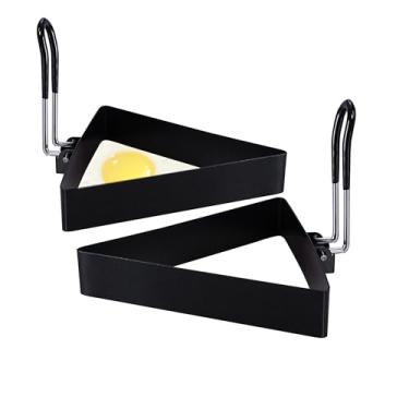 Imagem de 2 peças de funis de anel de ovo de 8 cm - moldes de aço inoxidável para cozinhar ovos de café da manhã para fritar ovos, panquecas, serve para frigideira antiaderente, chapa - Mini utensílios de