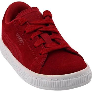 Imagem de PUMA Tênis feminino de camurça Classic Badge PS, Cereja Barbados, 9 Toddler