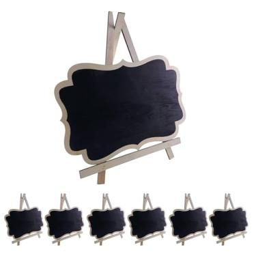 Imagem de Lousa Quadro Negro Decorativa com Cavalete de Madeira Mesa 35x30cm Festas Evento Restaurante Recados (6)