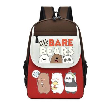 Imagem de Mochila escolar de anime We Bare Bears para meninos e meninas adolescentes