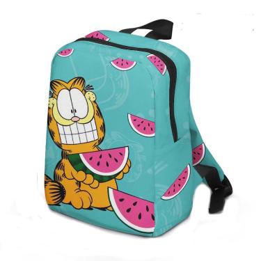 Imagem de Mochila escolar infantil Garfields com impressão 3D de algodão e poliéster