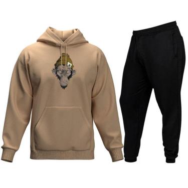 Imagem de Conjunto De Moletom Blusa e Calça De Inverno Modelo Canguru-Masculino