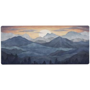 Imagem de Wassud Tapete de mouse para jogos com base de borracha antiderrapante, mouse pad longo com borda costurada, à prova d'água, grande mesa para escritório, casa, 80 x 30 cm