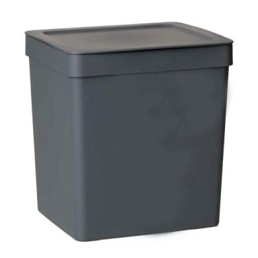 Imagem de Lixeira 5 L Com Tampa Cozinha Pia Bancada Chumbo - Paramount Plasticos