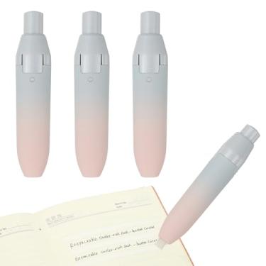 Imagem de PATIKIL 4 peças de fita corretiva de 6 metros, fita corretiva retrátil fofa resistente a rasgos, branca, recarregável, aplicadora com refis para sala de aula, material de escritório, casa, azul