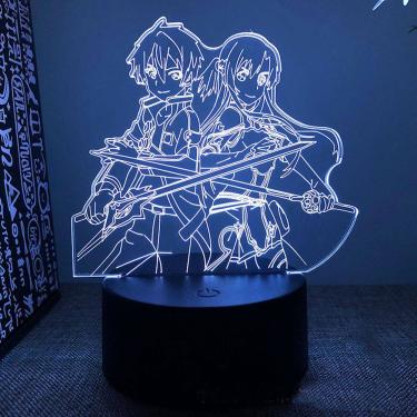 Imagem de Luz noturna 3D LED Sword Art Online Kirigaya Kazuto Yuuki Asuna