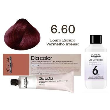 Imagem de Tonalizante Dia Color 6.60 Louro Escuro Vermelho Intenso + Emulsão Rev