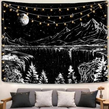 Imagem de Tapiz de Pared Zussun 122x91 cm Noche Estrellada Montaña