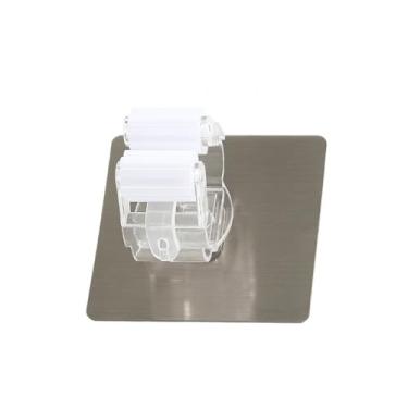 Imagem de NevStp 2/4 ganchos adesivos multiuso suporte organizador de esfregão montado na parede rack escova vassoura gancho gancho cozinha banheiro ganchos fortes, branco 4 peças