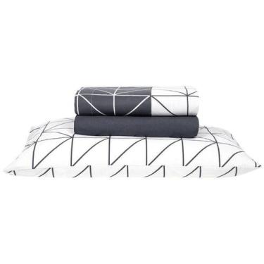 Imagem de Jogo de Cama Casal Santista 100% Algodão - Home Design Lars Chumbo 4 P