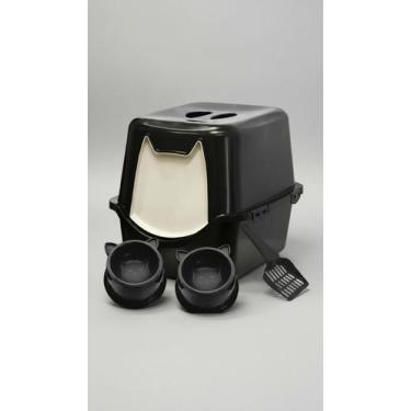 Imagem de Banheiro Fechado Para Gatos Com Comedouros - Congratulations Store
