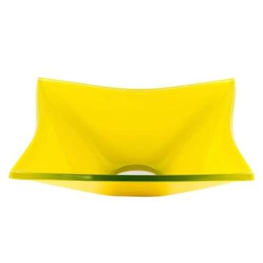 Imagem de CUBA DE VIDRO QUADRADA 31CM AMARELA