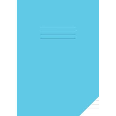 Imagem de A4 Exercise Book 10mm Ruled with Margin: Simple Lined Paper Notebook for School / Study | Blue Cover