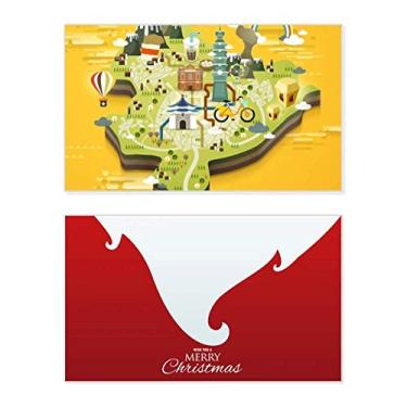 Imagem de Mapa de viagem TaiPei da China Holiday Merry Christmas Cartões de parabéns Mensagem de Natal