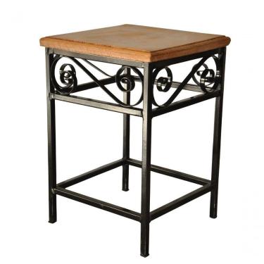 Imagem de Banco Jardim Externo Ferro Madeira 45 Cm Altura