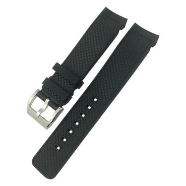 Imagem de GQMYOK Pulseira de relógio de borracha de liberação rápida de 22 mm adequada para IWC Aquatimer pulseira de sistema de troca rápida pulseira de relógio de silicone preta masculina