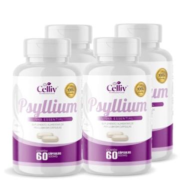 Imagem de Kit Com 04 - Psyllium 60 Cápsulas de 500mg Celliv