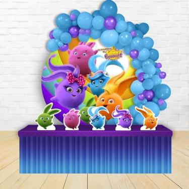 Imagem de Kit Decoração Painel Redondo Festa de Aniversário Infantil S. Bunnies