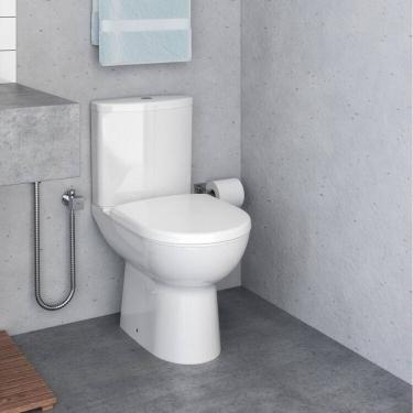 Imagem de Kit Bacia com Caixa Acoplada e Assento e Ducha Higiênica com Derivação e Papeleira Celite Branco/Cromado