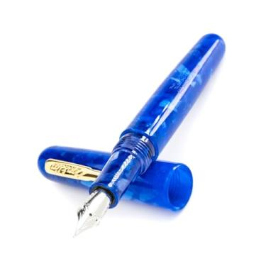 Imagem de Conklin Caneta-tinteiro All American em azul lápis com detalhes banhados a ouro 18K – ponta fina, design elegante e artesanato superior – presente ideal para profissionais e colecionadores de canetas