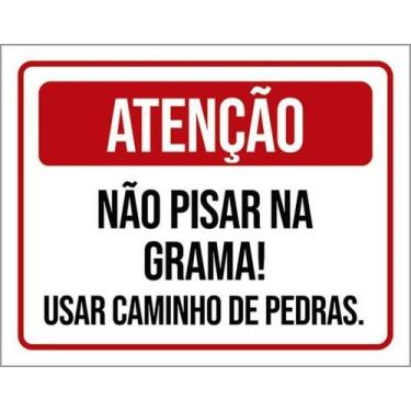 Imagem de Kit 10 Placas Não Pisar Na Grama Caminho Pedras 36X46 - Sinalizo