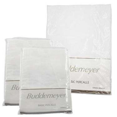 Imagem de Kit Lençol King Elástico Buddemeyer 100% Algodão+ 2 Fronhas