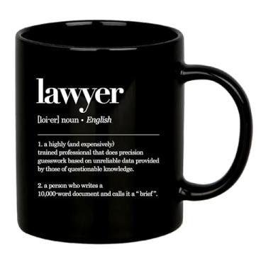 Imagem de Caneca de definição de advogado presentes de advogado advogado estudante advogado presentes de formatura para novos advogados novidade caneca de cerâmica 325 ml preta