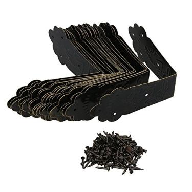 Imagem de RDEXP Decorative Bronzy Metal G Size Perna de mesa canto capa protetor pacote com 20