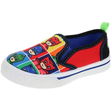 Imagem de PJ Masks Tênis infantil, cano baixo, sem cadarço, Catboy Gekko e Owlette, tamanho infantil 5 a 12, Multi, 7 Toddler