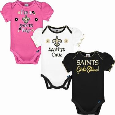 Imagem de NFL Pacote com 3 bodies de manga curta New Orlean Saints, preto/branco/rosa New Orlean Saints, 18 meses, preto/branco/rosa New Orleans Saints