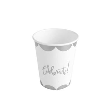 Imagem de Copo de papel Celebrate Prata Biodegradável - 10 un - 270 ml - Silver 