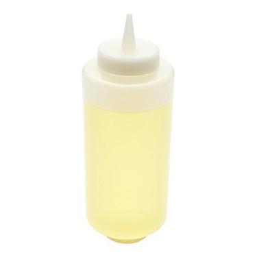 Imagem de Restaurantware Garrafa de apertar de condimento de 946 ml, 1 garrafa recarregável FIFO Squeeze Bottle - Ponta de distribuição de precisão flexível de plástico transparente para molhos para pastas ou