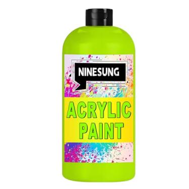 Imagem de NINESUNG Tinta acrílica verde grama, tinta acrílica profissional verde grama, tinta artística de 200 ml, tintas acrílicas premium para vidro, rochas, tela, madeira, cerâmica, tecidos, couro -