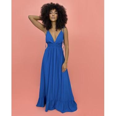 Imagem de Vestido Valentina Longo - Azul Petróleo - Closet RC, Tamanho Único (38